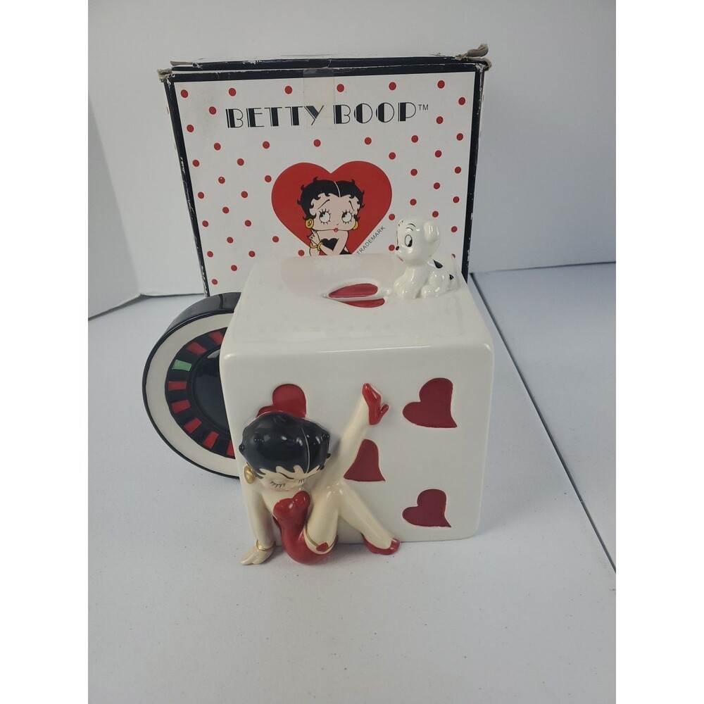 RARE BETTY BOOP CERAMIC FIGURINE Casino FUND PIGGY BANK WESTLAND Original Box